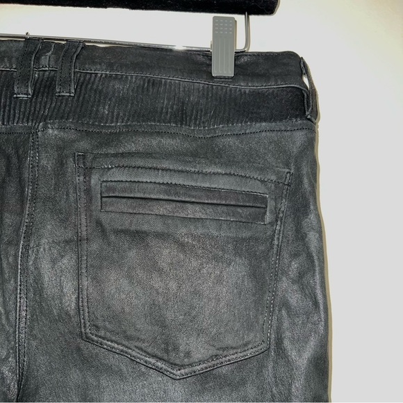 IRO Jelena FW ‘23 black 100% leather Mid-Rise pants slim leg, pockets moto EU 40 - Picture 10 of 11